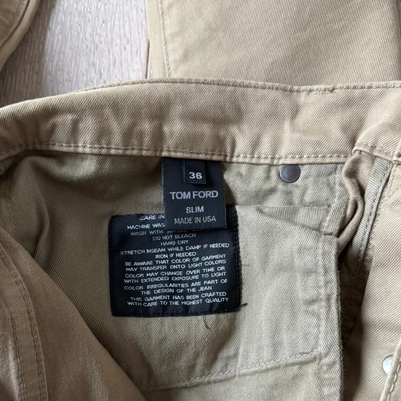 Tom Ford Tan Straight-Leg Slim Jeans